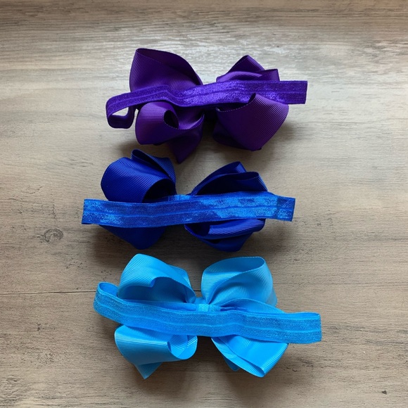 Ribbon Hair Bow Elastic Headband Set of 6, new - Picture 6 of 8